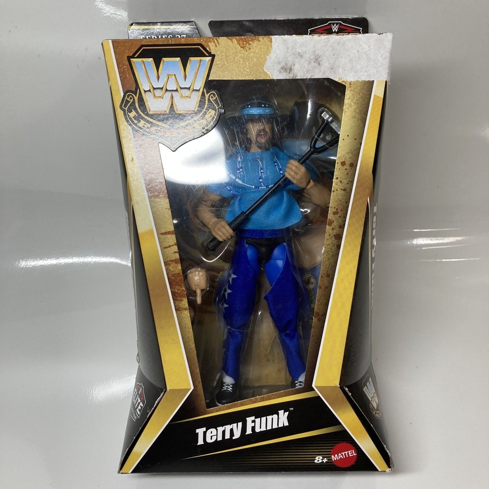 WWE Action Figure Unisex 6in Legends Series 27 Terry Funk Blue Damaged Box NEW